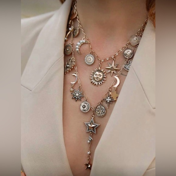 Jewelry - Celestial Multi-Charm Layered Necklace in  Gold